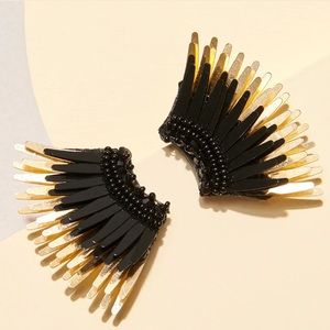 MINI MADELINE EARRINGS BLACK/GOLD